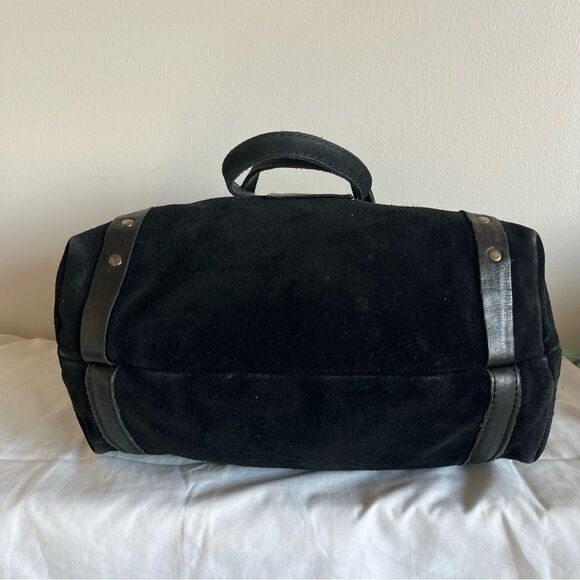 PATRICIA NASH Black Suede Benvenuto Cava XL Tote Shoulder Bag Rivets Travel - Picture 7 of 11